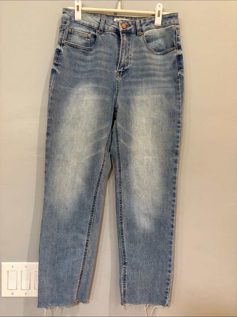 OAT New York Size 10/30 High Rise Raw Hem Straight Leg Jeans